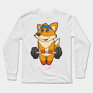 Fox at Fitness with Barbell Long Sleeve T-Shirt